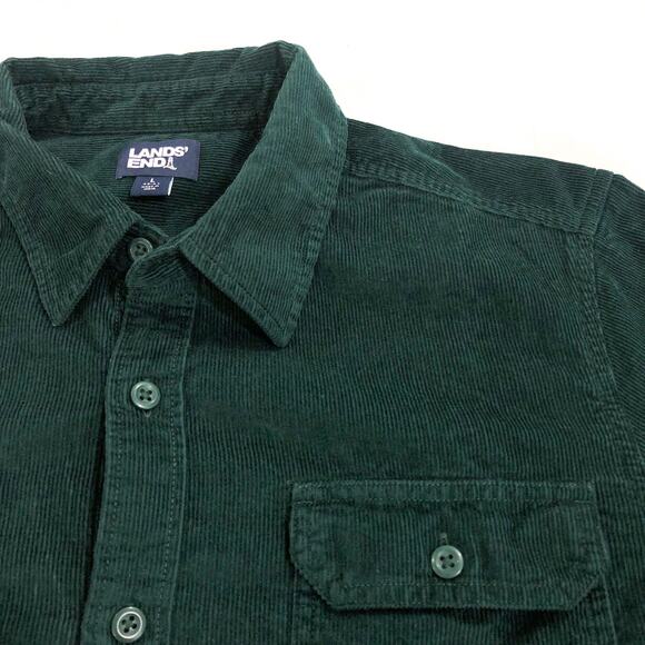 Land's End Mens Long Sleeve Corduroy Shirt - Picture 4 of 10
